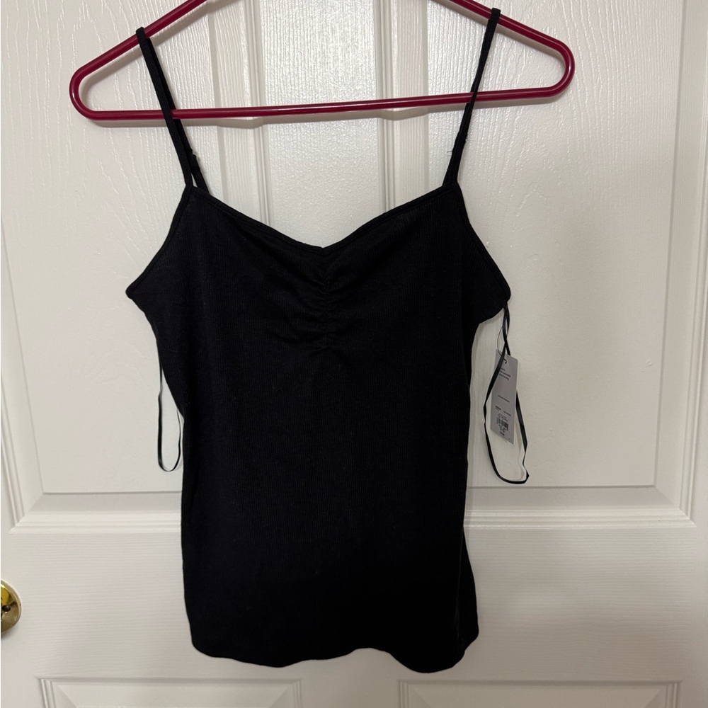 Nine West Black Ruched Sleeveless Camisole
